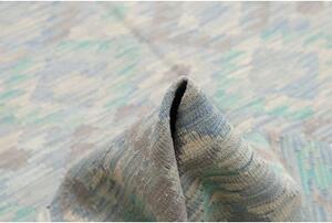 Tappeto Kilim Geometrico Azzurro Grigio Chiaro 202x296 Cm