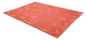 Tappeto Kilim Geometrico Rosso Corallo Arancione 180x246 Cm