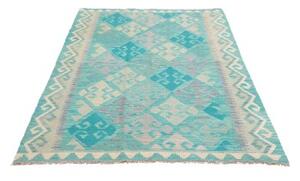 Tappeto Kilim Geometrico Turchese Beige 121x178 Cm