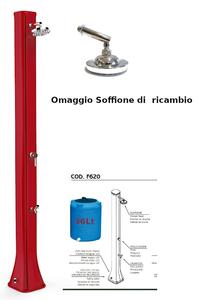 Doccia da Esterno in Resina A riscaldamento solare BIG HAPPY FIVE CON LAVAPIEDI 36 lt Dimensioni 26x20,5x h 220 cm - peso 17,5 kg Colore Arancio