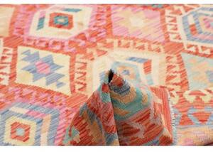 Tappeto Kilim Stilizzato Ruggine Azzurro 181x258 Cm