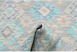 Tappeto Kilim Geometrico Azzurro Grigio 127x171 Cm