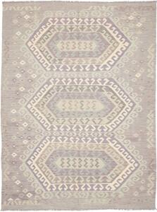 Tappeto Kilim Stilizzato Grigio Tortora Malva 177x241 Cm