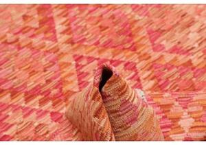 Tappeto Kilim Geometrico Rosso Corallo Arancione 128x177 Cm