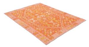 Tappeto Kilim Stilizzato Arancione Rosa 135x181 Cm