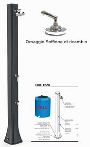 Doccia da Esterno in Resina A riscaldamento solare BIG HAPPY FIVE CON LAVAPIEDI 36 lt Dimensioni 26x20,5x h 220 cm - peso 17,5 kg Colore Antracite