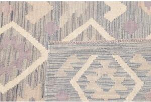Tappeto Kilim Geometrico Grigio Azzurro Lavanda 127x173 Cm