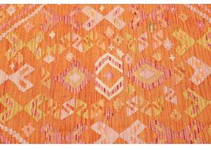 Tappeto Kilim Stilizzato Arancione Rosa 135x181 Cm
