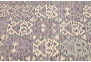 Tappeto Kilim Geometrico Grigio Lavanda 126x174 Cm