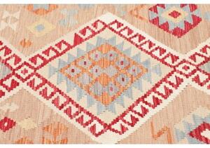 Tappeto Kilim Geometrico Rosso Beige 173x235 Cm