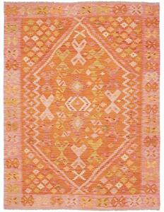 Tappeto Kilim Stilizzato Arancione Rosa 135x181 Cm