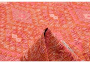 Tappeto Kilim Geometrico Rosso Corallo Arancione 180x246 Cm