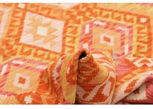 Tappeto Kilim Geometrico Arancione Giallo 129x177 Cm