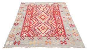 Tappeto Kilim Geometrico Rosso Azzurro 121x179 Cm