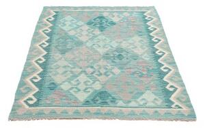 Tappeto Kilim Geometrico Turchese Grigio 104x153 Cm