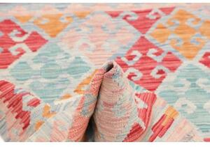 Tappeto Kilim Stilizzato Azzurro Rosa 101x149 Cm