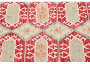 Tappeto Kilim Stilizzato Beige Rosso 127x189 Cm