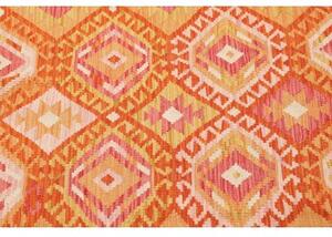 Tappeto Kilim Geometrico Arancione Giallo 129x177 Cm