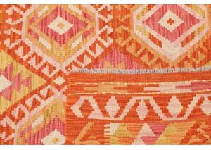 Tappeto Kilim Geometrico Arancione Giallo 129x177 Cm