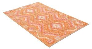 Tappeto Kilim Stilizzato Arancione Rosa 97x154 Cm