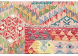 Tappeto Kilim Stilizzato Rosso Azzurro 98x152 Cm