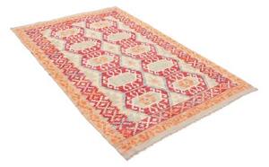 Tappeto Kilim Stilizzato Beige Rosso 127x189 Cm