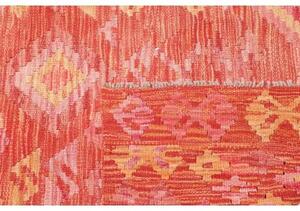 Tappeto Kilim Geometrico Rosso Arancione 121x175 Cm