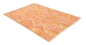 Tappeto Kilim Stilizzato Arancione Rosa 127x176 Cm