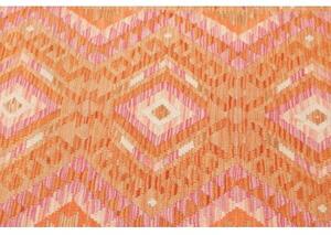 Tappeto Kilim Stilizzato Arancione Rosa 97x154 Cm