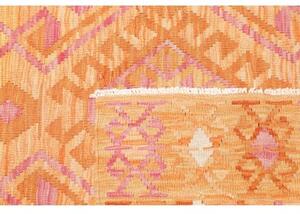 Tappeto Kilim Stilizzato Arancione Rosa 127x176 Cm
