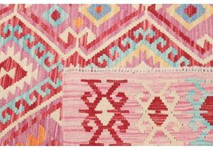 Tappeto Kilim Geometrico Rosa Rosso 131x175 Cm