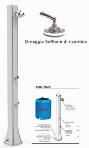 Doccia da Esterno in Resina A riscaldamento solare BIG HAPPY FIVE CON LAVAPIEDI 36 lt Dimensioni 26x20,5x h 220 cm - peso 17,5 kg Colore Bianco