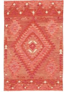 Tappeto Kilim Geometrico Corallo Avorio 100x155 Cm
