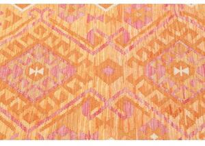 Tappeto Kilim Stilizzato Arancione Rosa 127x176 Cm
