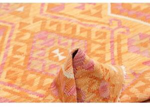 Tappeto Kilim Stilizzato Arancione Rosa 127x176 Cm
