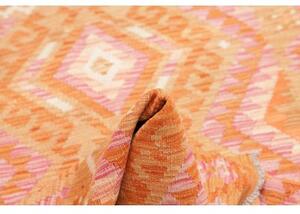 Tappeto Kilim Stilizzato Arancione Rosa 97x154 Cm