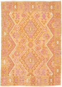 Tappeto Kilim Stilizzato Arancione Rosa 127x176 Cm
