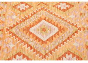 Tappeto Kilim Geometrico Arancione Beige 100x152 Cm