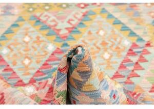 Tappeto Kilim Stilizzato Rosso Azzurro 98x152 Cm