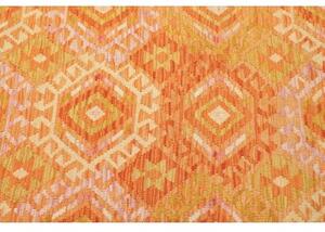 Tappeto Kilim Stilizzato Arancione Giallo Ocra 134x178 Cm