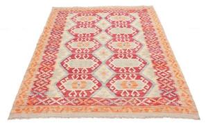 Tappeto Kilim Stilizzato Beige Rosso 127x189 Cm