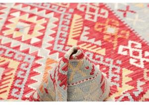 Tappeto Kilim Geometrico Rosso Azzurro 121x179 Cm