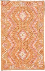 Tappeto Kilim Stilizzato Arancione Rosa 97x154 Cm