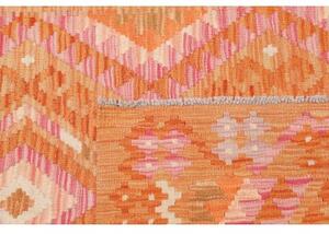 Tappeto Kilim Stilizzato Arancione Rosa 97x154 Cm