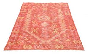 Tappeto Kilim Geometrico Rosso Arancione 121x175 Cm