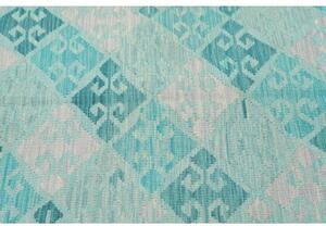 Tappeto Kilim Geometrico Turchese Azzurro 105x149 Cm