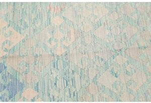 Tappeto Kilim Geometrico Azzurro Beige 95x154 Cm