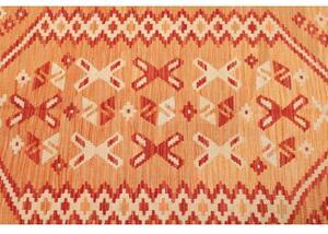 Tappeto Kilim Geometrico Arancione Avorio 101x151 Cm