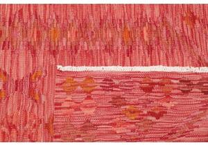 Tappeto Kilim Geometrico Rosso Corallo Arancione 98x150 Cm