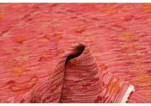 Tappeto Kilim Geometrico Rosso Corallo Arancione 98x150 Cm